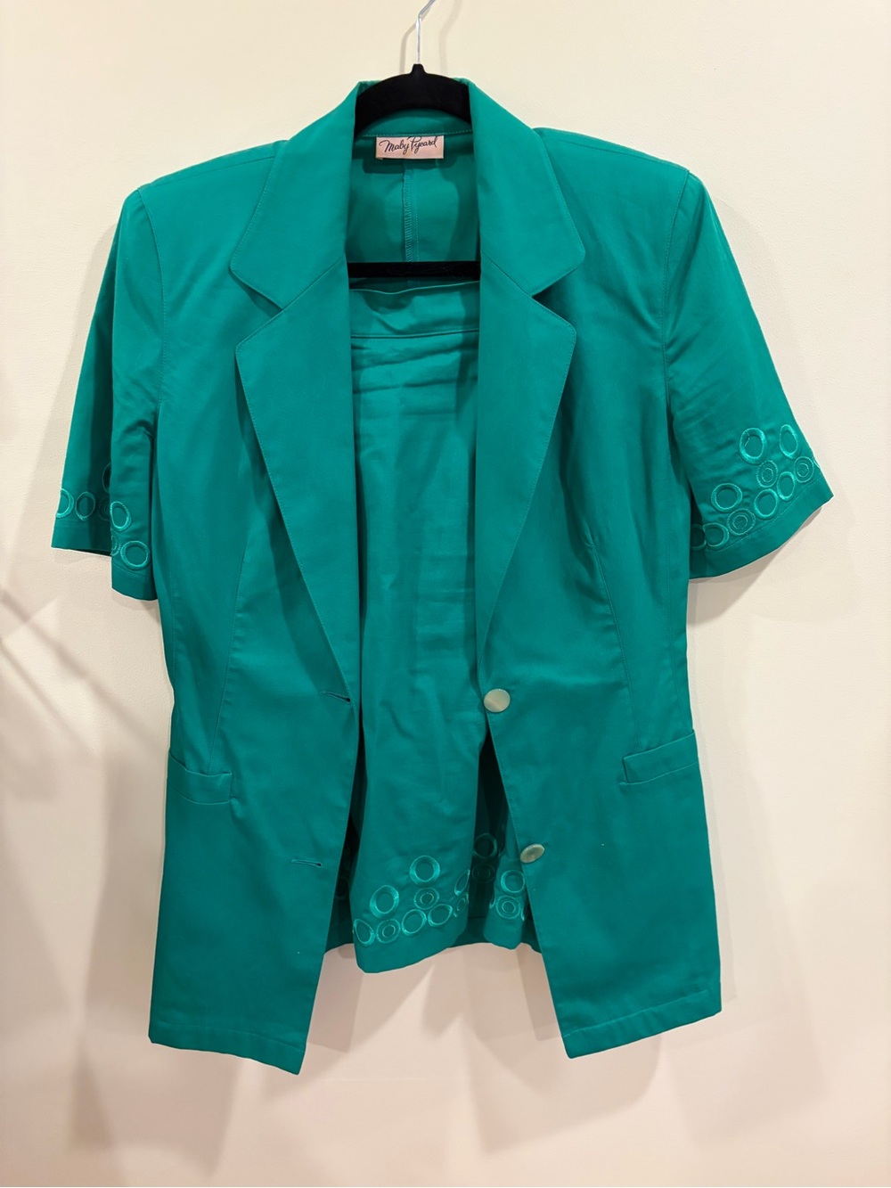 Maby Pyeard Green Vintage Skirt and Blazer Set European Size 42